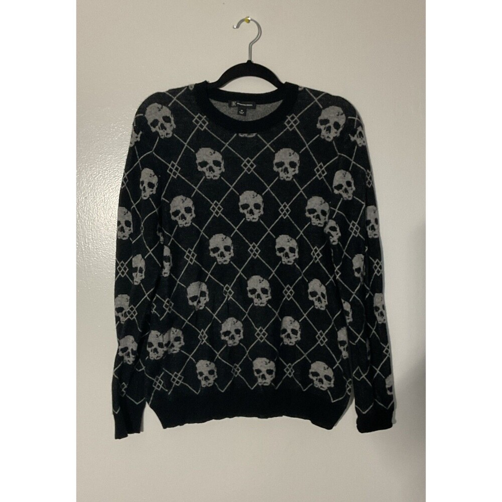 I.N.C. International Concepts | Men's Skully Crewneck Sweater Black | Size M